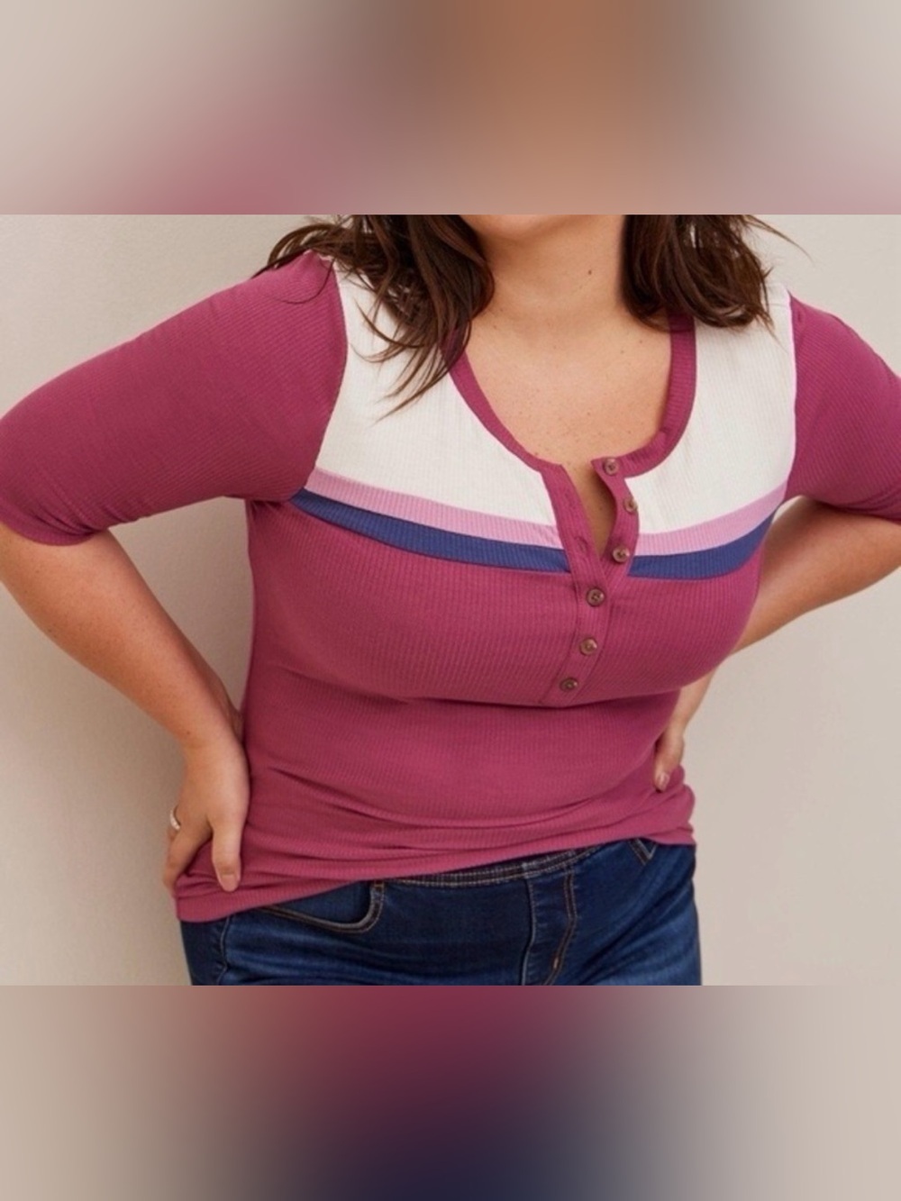 TORRID Plum Henley Tee
